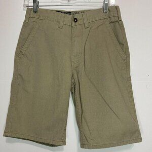 Free World Sz 28 Chino Shorts Khaki Flat Front 10” Inseam